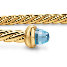 Load image into Gallery viewer, Micro Cablespira Flex Bracelet in 18K Yellow Gold with Blue Topaz, 2.6mm