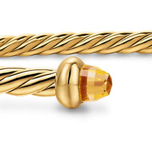 Load image into Gallery viewer, Micro Cablespira Flex Bracelet in 18K Yellow Gold with Citrine, 2.6mm