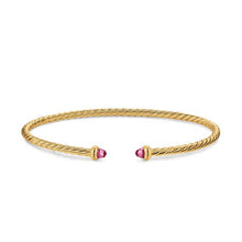 Load image into Gallery viewer, Micro Cablespira Flex Bracelet in 18K Yellow Gold with Pink Tourmaline, 2.6mm