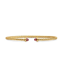 Load image into Gallery viewer, Micro Cablespira Flex Bracelet in 18K Yellow Gold with Rhodolite Garnet, 2.6mm
