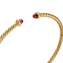 Load image into Gallery viewer, Micro Cablespira Flex Bracelet in 18K Yellow Gold with Rhodolite Garnet, 2.6mm