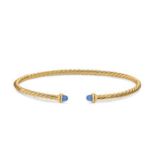 Load image into Gallery viewer, Micro Cablespira Flex Bracelet in 18K Yellow Gold with Blue Sapphires, 2.6mm