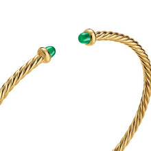Load image into Gallery viewer, Micro Cablespira Flex Bracelet in 18K Yellow Gold with Emeralds, 2.6mm