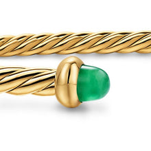 Load image into Gallery viewer, Micro Cablespira Flex Bracelet in 18K Yellow Gold with Emeralds, 2.6mm