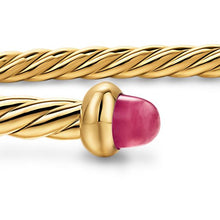 Load image into Gallery viewer, Micro Cablespira Flex Bracelet in 18K Yellow Gold with Rubies, 2.6mm