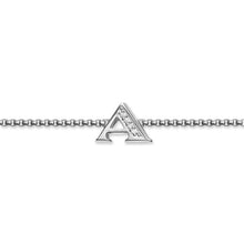 Load image into Gallery viewer, Petite Initial Chain Bracelet in Sterling Silver with Diamond A