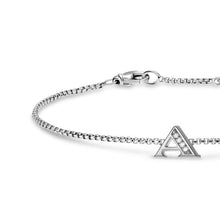 Load image into Gallery viewer, Petite Initial Chain Bracelet in Sterling Silver with Diamond A