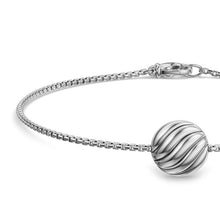 Load image into Gallery viewer, Sculpted Cable Center Station Chain Bracelet in Sterling Silver, 10mm