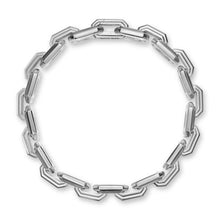 Load image into Gallery viewer, Faceted Flat Link Bracelet in Sterling Silver with Black Diamonds, 11mm