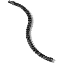 Load image into Gallery viewer, Curb Chain Bracelet in Black Titanium with Black Diamonds, 8mm