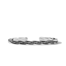 Load image into Gallery viewer, DY Helios Cuff Bracelet in Sterling Silver with Pave Black Diamonds