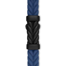 Load image into Gallery viewer, Chevron Bracelet in Blue Rubber with Black Titanium, 6mm