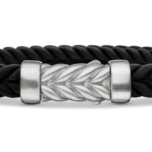 Load image into Gallery viewer, Chevron Bracelet in Black Rubber with Sterling Silver, 6mm