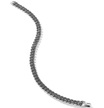 Load image into Gallery viewer, Curb Chain Bracelet in Sterling Silver with Pave Black Diamonds