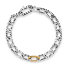 Load image into Gallery viewer, DY Madison Chain Bracelet in Sterling Silver with 18K Yellow Gold, 8.5mm