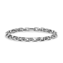 Load image into Gallery viewer, Streamline Link Bracelet in Sterling Silver with Black Diamonds, 5.5mm
