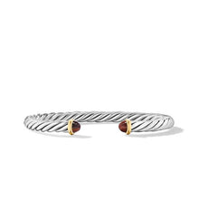 Load image into Gallery viewer, Cable Cuff Bracelet in Sterling Silver with 14K Yellow Gold and Red Tiger's Eye, 6mm