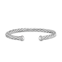 Load image into Gallery viewer, Cable Cuff Bracelet in Sterling Silver with Pave Diamonds, 6mm