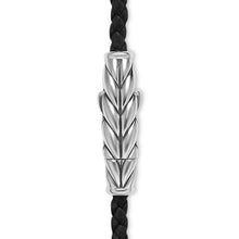 Load image into Gallery viewer, Chevron Triple Wrap Bracelet in Black Leather with Sterling Silver, 3mm