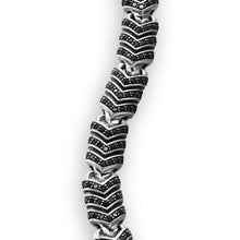Load image into Gallery viewer, Chevron Link Bracelet in Sterling Silver with Black Diamonds, 7.6mm