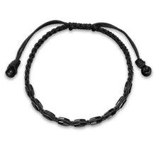 Load image into Gallery viewer, Faceted Woven Bracelet in Black Titanium with Black Nylon and Black Onyx, 8mm