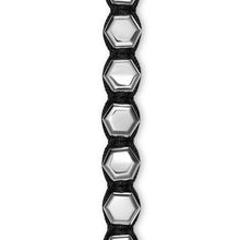 Load image into Gallery viewer, Faceted Woven Bracelet in Sterling Silver with Black Nylon and Black Onyx, 8mm