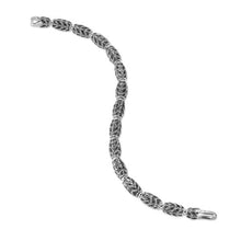 Load image into Gallery viewer, Chevron Bead Bracelet in Sterling Silver with Black Diamonds, 7.5mm