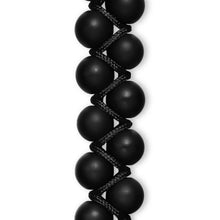 Load image into Gallery viewer, Spiritual Beads Two Row Woven Bracelet with Black Onyx, Black Nylon and Sterling Silver, 8mm