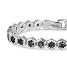 Load image into Gallery viewer, Hex Pave Tennis Bracelet in Sterling Silver with Black Diamonds, 8mm