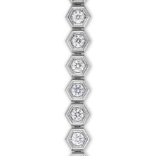 Load image into Gallery viewer, Hex Pave Tennis Bracelet in Sterling Silver with Diamonds, 8mm