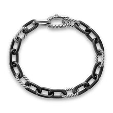 Load image into Gallery viewer, DY Madison Chain Bracelet in Black Titanium with Sterling Silver, 8.5mm