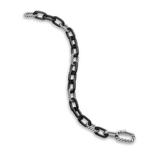 Load image into Gallery viewer, DY Madison Chain Bracelet in Black Titanium with Sterling Silver, 8.5mm