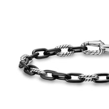 Load image into Gallery viewer, DY Madison Chain Bracelet in Black Titanium with Sterling Silver, 6mm