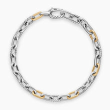Load image into Gallery viewer, DY Madison Chain Bracelet in Sterling Silver with 18K Yellow Gold, 6mm