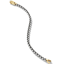 Load image into Gallery viewer, Box Chain Bracelet in Sterling Silver with 14K Yellow Gold