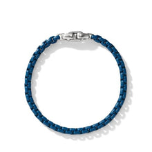 Load image into Gallery viewer, Box Chain Bracelet in Sterling Silver with Blue Stainless Steel, 5mm