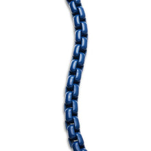 Load image into Gallery viewer, Box Chain Bracelet in Sterling Silver with Blue Stainless Steel, 5mm