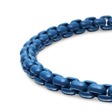 Load image into Gallery viewer, Box Chain Bracelet in Sterling Silver with Blue Stainless Steel, 5mm
