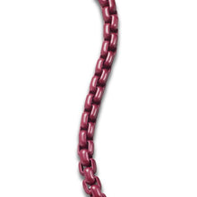 Load image into Gallery viewer, Box Chain Bracelet in Sterling Silver with Burgundy Stainless Steel, 5mm