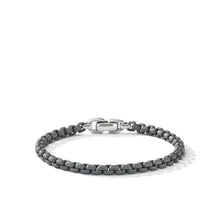Load image into Gallery viewer, Box Chain Bracelet in Sterling Silver with Grey Stainless Steel, 5mm