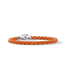 Load image into Gallery viewer, Box Chain Bracelet in Sterling Silver with Orange Stainless Steel