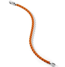 Load image into Gallery viewer, Box Chain Bracelet in Sterling Silver with Orange Stainless Steel