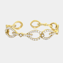 Load image into Gallery viewer, Royal Estate 18k Yellow Gold Infinity Link Diamond Pave Bangle Bracelet