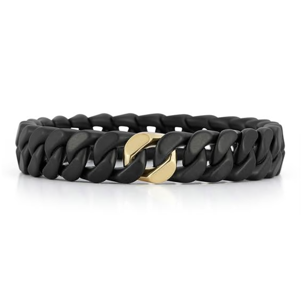 セリーヌ　マンシェット　ブレスレット　ハラコ　黒 Roberto Demeglio Matte Black Ceramic Curb Link Bracelet – Royal