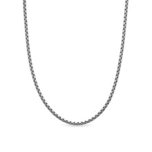Load image into Gallery viewer, Box Chain Necklace in Grey Titanium, 2.7mm