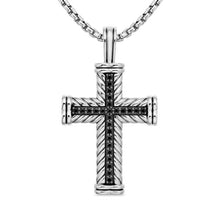 Load image into Gallery viewer, Chevron Cross Pendant in Sterling Silver, 41.5mm