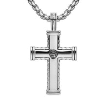 Load image into Gallery viewer, Chevron Cross Pendant in Sterling Silver, 41.5mm