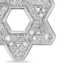 Load image into Gallery viewer, Star of David Pendant in Sterling Silver with Diamonds, 23.5mm