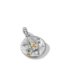 Load image into Gallery viewer, Capricorn Amulet in Sterling Silver with 18K Yellow Gold and Diamonds, 19mm