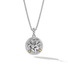 Load image into Gallery viewer, Gemini Amulet in Sterling Silver with 18K Yellow Gold and Diamonds, 19mm